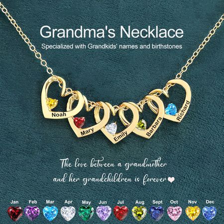 Personalized Necklace with Family Names and Birthstones – A Heartfelt Keepsake for Moms and Grandmas
